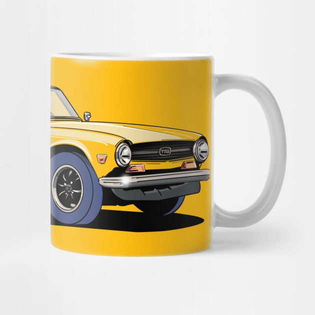 Triumph TR6 in yellow by Webazoot